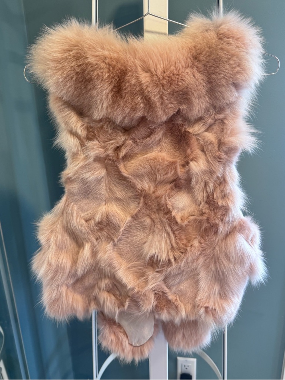 Vintage Blush Fox Fur Vest | Soft Luxe | Statement Buckle - Picture 3 of 11